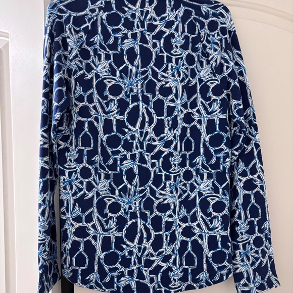 Lilly Pulitzer Edgewater Popover High Tide Navy Lucky Bamboo Medium - Picture 4 of 4